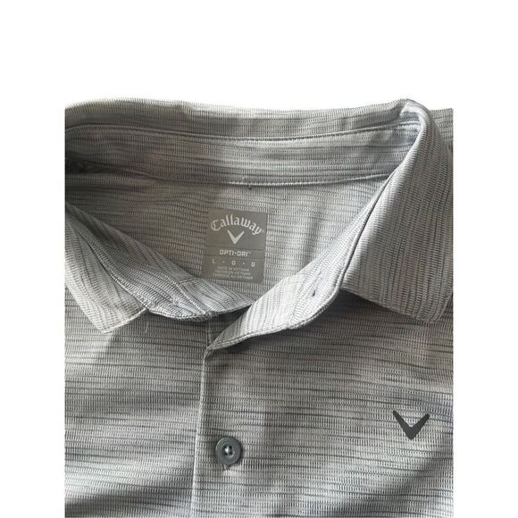 Callaway Opti-Dri Men's  Space Dye Gray Textured Polo Short Shirt Size L - Picture 7 of 7